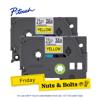 Brother P-touch TZe laminated label tape 2-pack, 12mm yellow with black print