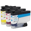 Brother LC3037 XXL high-yield ink cartridges in cyan, magenta, and yellow