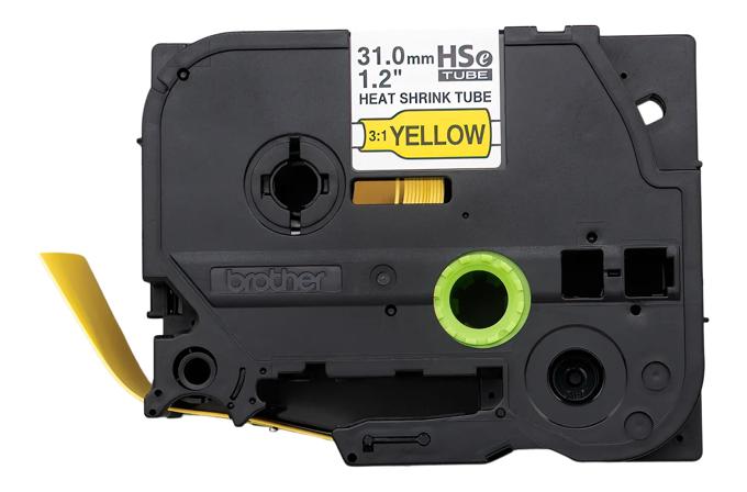 Brother HSe-661 31mm yellow heat-shrink tube cartridge with black text on dark gray cassette