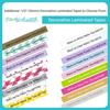 Brother P-touch decorative laminated tape rolls in various colors and patterns