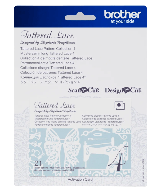 Brother Tattered Lace Pattern Collection 4 activation card for ScanNCut machine