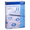 Brother PE-Design 11 embroidery software box with built-in designs and editing features