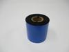 Brother blue thermal transfer ribbon roll with black ink coating on cardboard core
