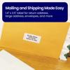 Brother address label on yellow envelope for mailing and shipping