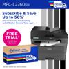 Brother MFC-L2760DW wireless all-in-one laser printer with toner subscription box