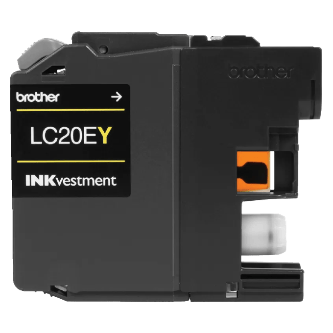 Brother LC20EY yellow INKvestment ink cartridge front view