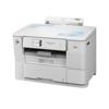 Brother fabric printer with touchscreen and cutting attachment displaying blue floral pattern