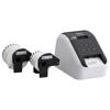 Brother QL-810W wireless label printer with two label rolls printing shipping label