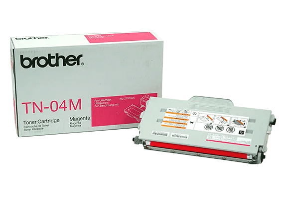 Cartucho de tóner magenta Brother TN-04M con caja de empaque