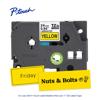 Brother P-touch TZe laminated label tape cartridge, 24mm, black on yellow with sample labels