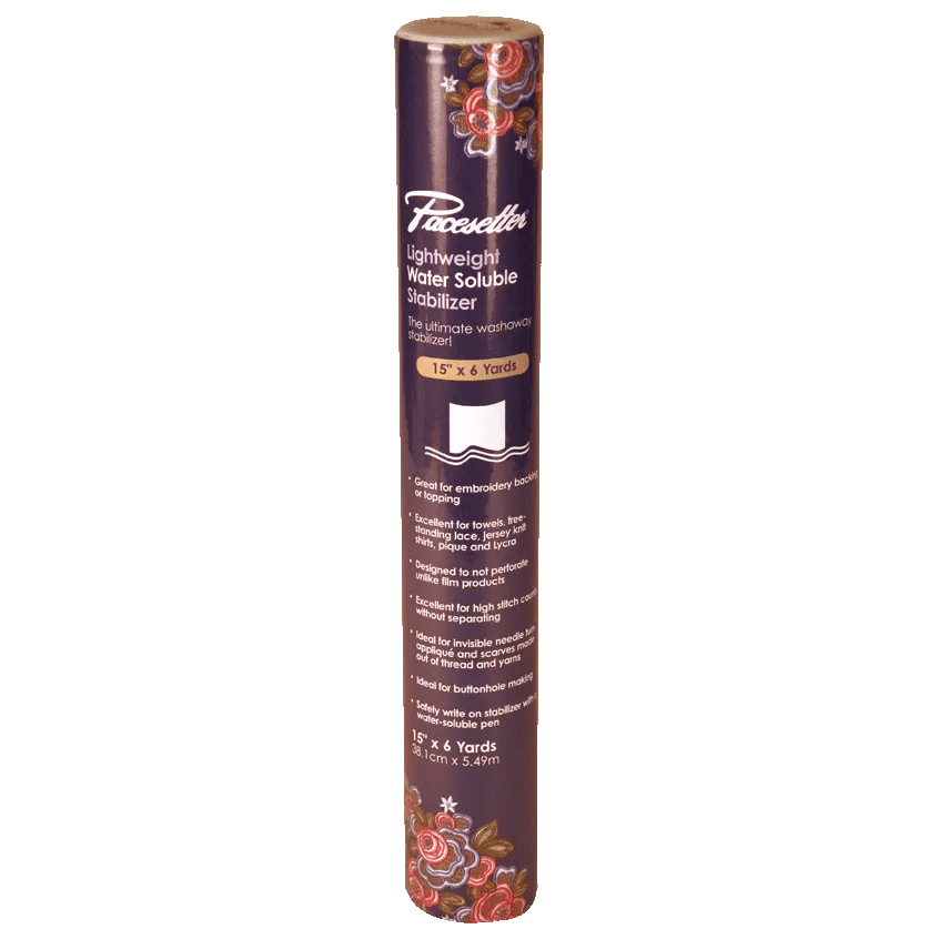Pacesetter lightweight water-soluble stabilizer roll for embroidery, 15 inches by 6 yards