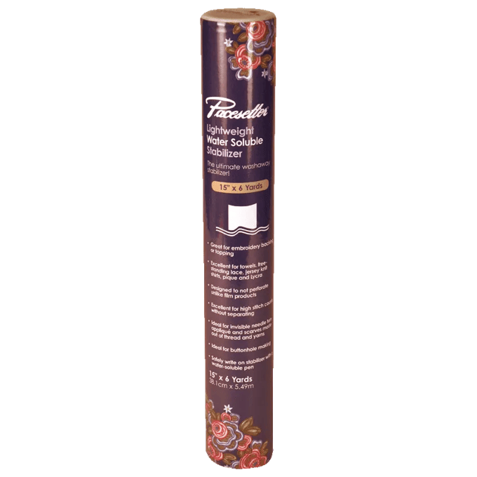 Pacesetter lightweight water-soluble stabilizer roll for embroidery, 15 inches by 6 yards