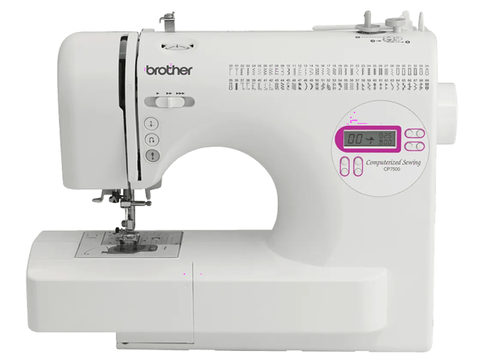 Brother CP7500 computerized sewing machine with LCD display and built-in stitches