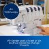 Brother serger with air-threading technology and hand adjusting tension dials