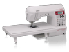 Brother Simplicity sewing machine with LCD screen and extension table, right side view