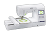 Brother SE1900 embroidery machine with touchscreen and floral hoop design