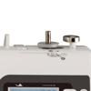 Brother ST150HD sewing machine bobbin winder with metal spindle and instructional diagram