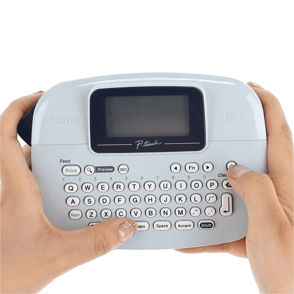 Brother P-touch portable label maker with QWERTY keyboard and digital display