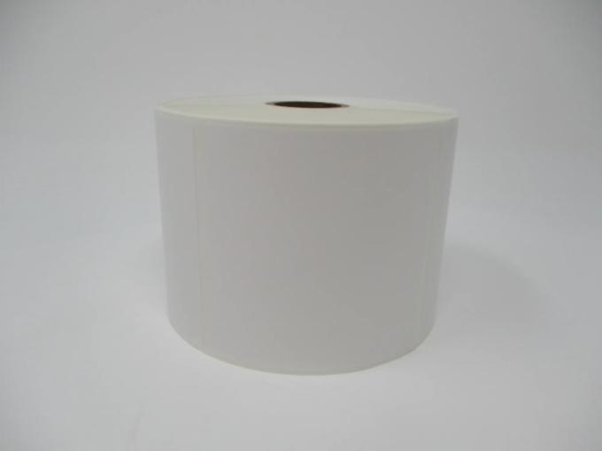 White roll of Brother continuous-length label tape on gray background