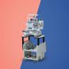 Brother embroidery machine with multi-needle system on mobile storage cart with thread spools