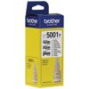 Botella de tinta amarilla Brother BT5001Y en empaque para impresoras de inyección de tinta