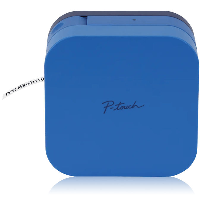 Brother P-touch cube label maker in blue with wireless connectivity