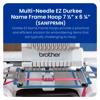 Brother multi-needle embroidery machine with name frame hoop embroidering pink ribbon
