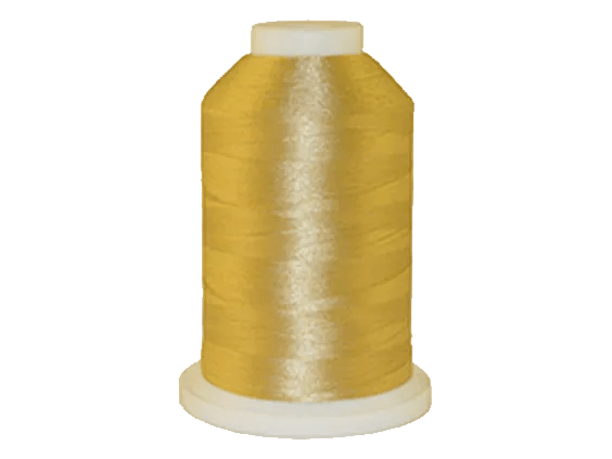 Brother embroidery thread spool in golden yellow on white cone
