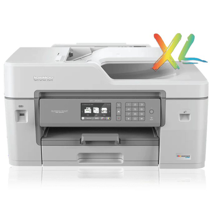 Brother MFC-J6545DW all-in-one wireless inkjet printer with touchscreen and paper trays