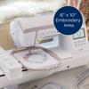 Brother NQ3550W sewing and embroidery machine with 6" x 10" embroidery hoop and floral design