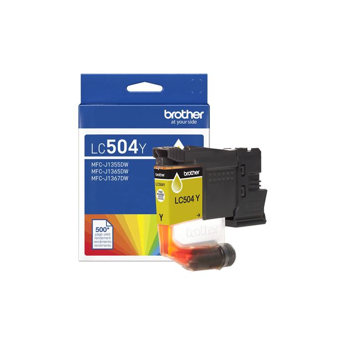 Brother Genuine LC504YS Standard Yield Yellow Ink Cartridge, Yellow, large
