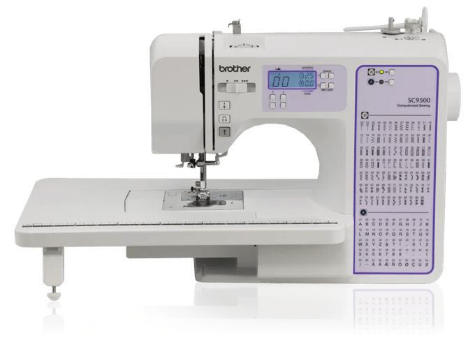 Brother SC9500 computerized sewing machine with LCD screen and stitch selection panel
