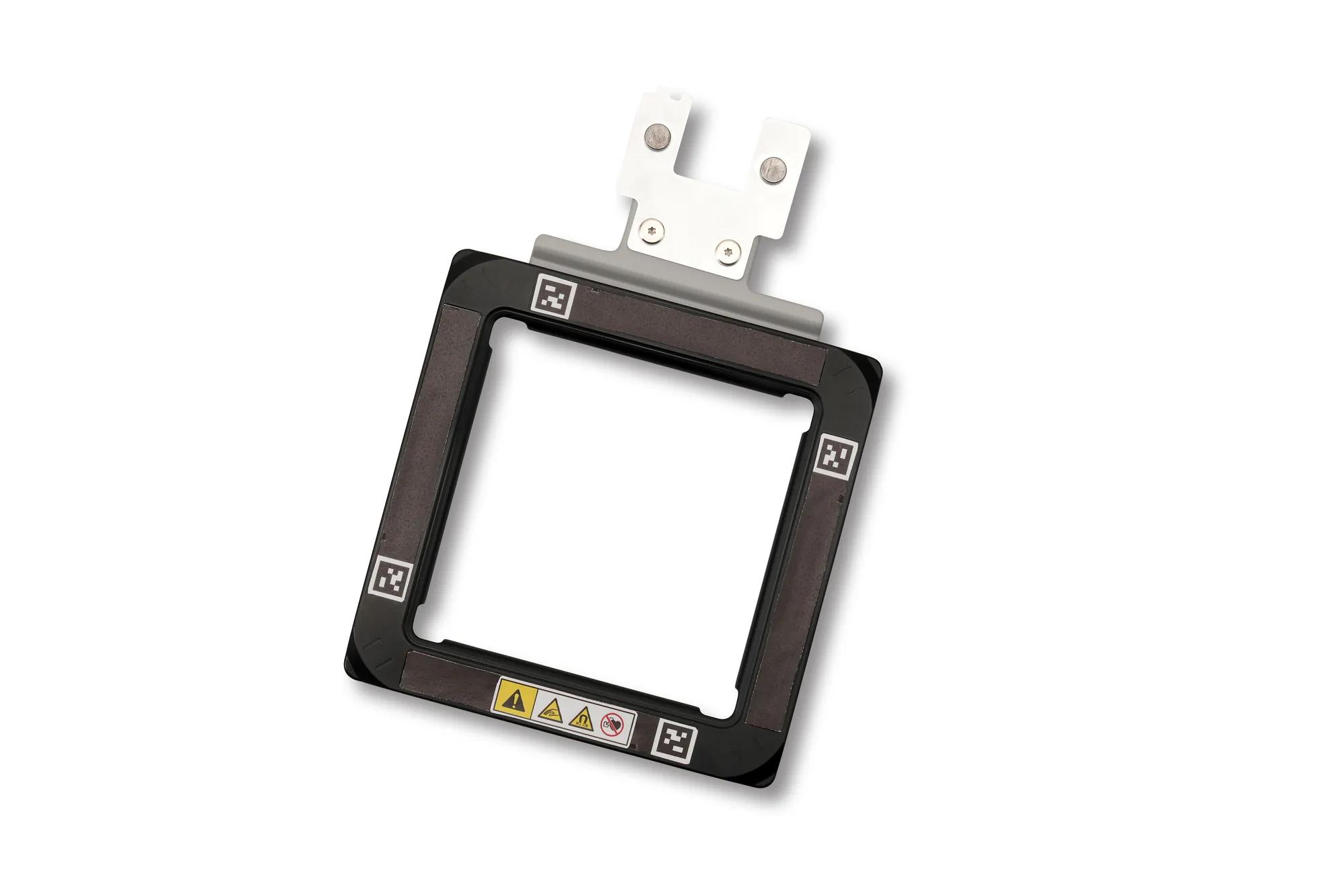 Brother embroidery magnet frame with white mounting bracket on white background