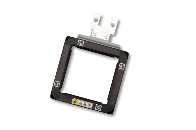 Brother embroidery magnet frame with white mounting bracket on white background
