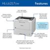 Brother HL-L6217DW monochrome laser printer with wireless connectivity and automatic duplex printing