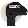 Brother DK-1203 file folder label roll in black cartridge with white paper tape