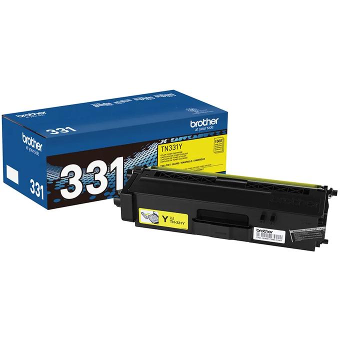 Brother Genuine TN331Y Standard-yield Yellow Toner Cartridge, Yellow, large