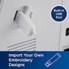 Brother embroidery machine USB port for importing custom designs