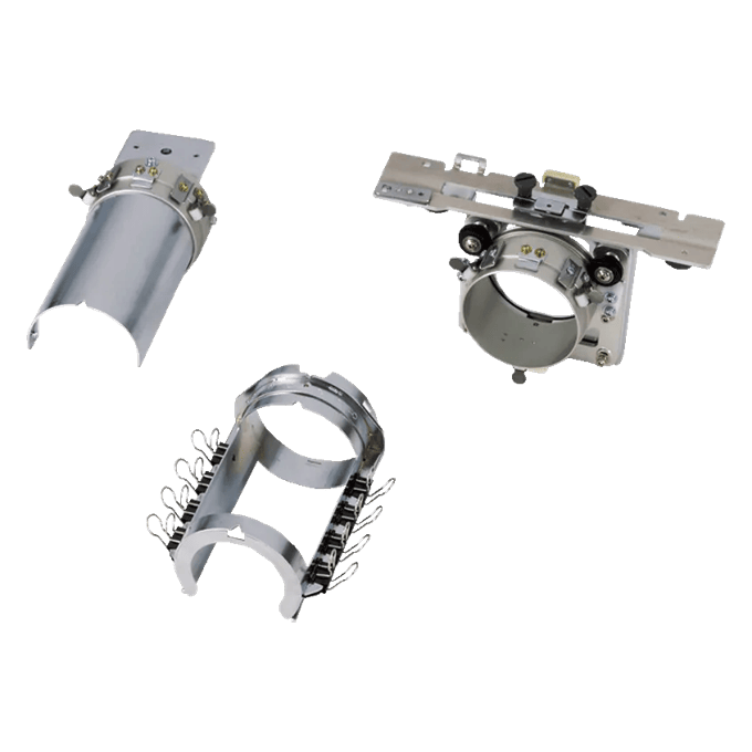 Brother printer tubular frame assembly components with metal clamps and mounting brackets