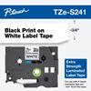 Cartucho de cinta para etiquetas laminada extra resistente Brother TZe-S241 negro sobre blanco