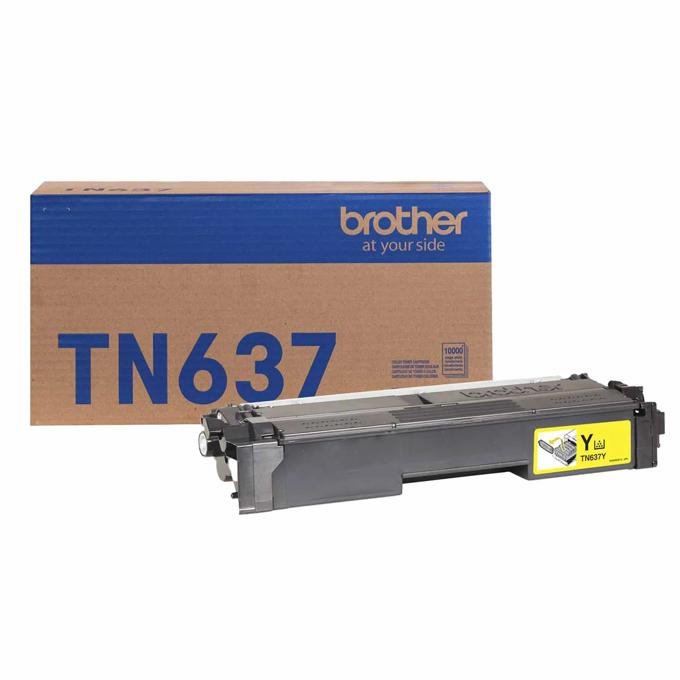 Brother Genuine TN637Y Ultra High Yield Yellow Toner Cartridge, , large