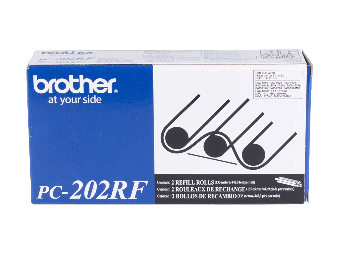 Brother PC-202RF thermal fax refill rolls package, 2-pack for fax machines