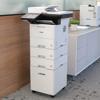 Brother monochrome laser all-in-one printer with multiple paper trays in modern office