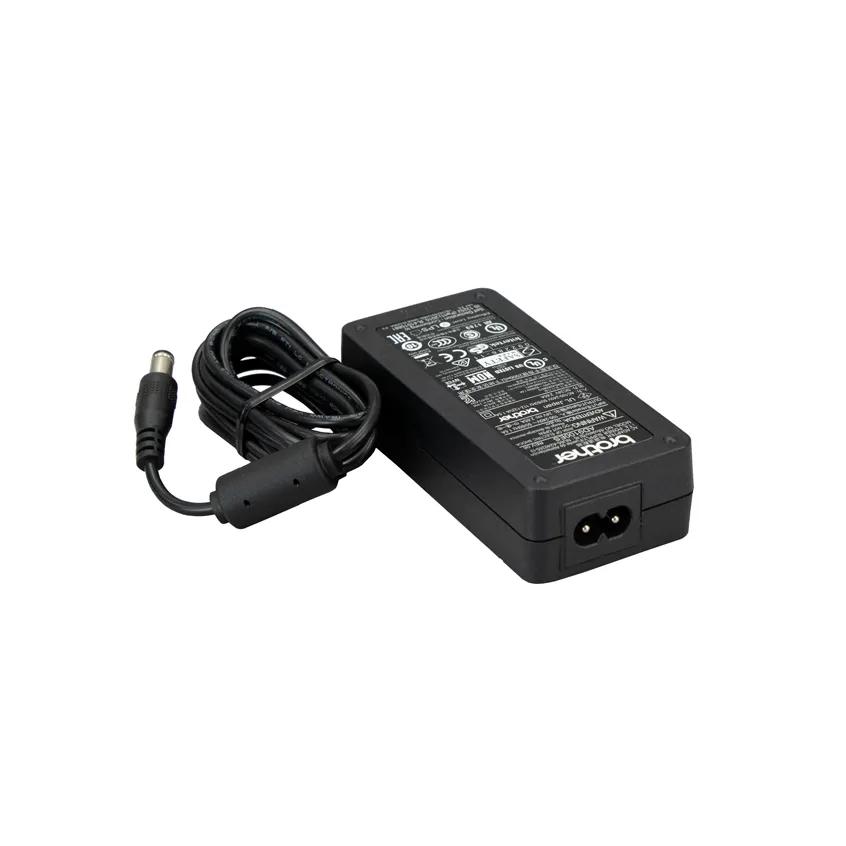 Brother printer power adapter with attached cable on white background