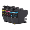 Brother LC3013 high-yield ink cartridges in cyan, magenta, and yellow