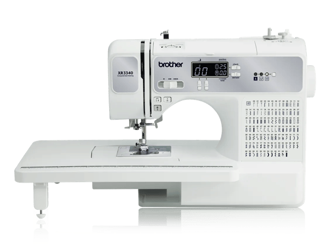 Brother XR3340 sewing machine with digital display and built-in stitch selection panel