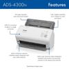 Brother ADS-4300N desktop scanner with 80-page auto document feeder and duplex scanning