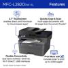 Brother MFC-L2820DW XL monochrome laser all-in-one printer with touchscreen and wireless connectivity