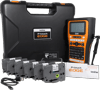 Brother P-touch EDGE label maker with carrying case, tape cartridges, and accessories