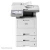 Brother monochrome laser all-in-one printer with touchscreen and multiple paper trays